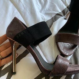 DKNY purple and black heels